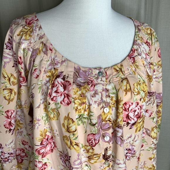 MINKPINK Antique Floral Pattern Blouse 3/4 Sleeves EUC - Picture 2 of 6